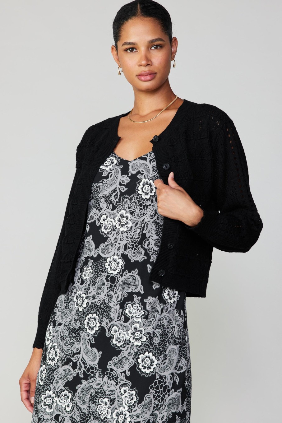 CURRENT AIR Crochet Sweater Cardigan Cardigans