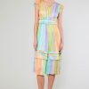 CURRENT AIR Sereia Rainbow Painterly Midi Dress Midi Dresses
