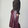CURRENT AIR Pleated Sleeve Sweater Vest Blouse Sweaters
