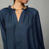 CURRENT AIR Floral Jacquard Pleated Blouse Blouses