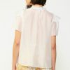 CURRENT AIR Ruffled Shoulder Blouse Short Sleeve Tops