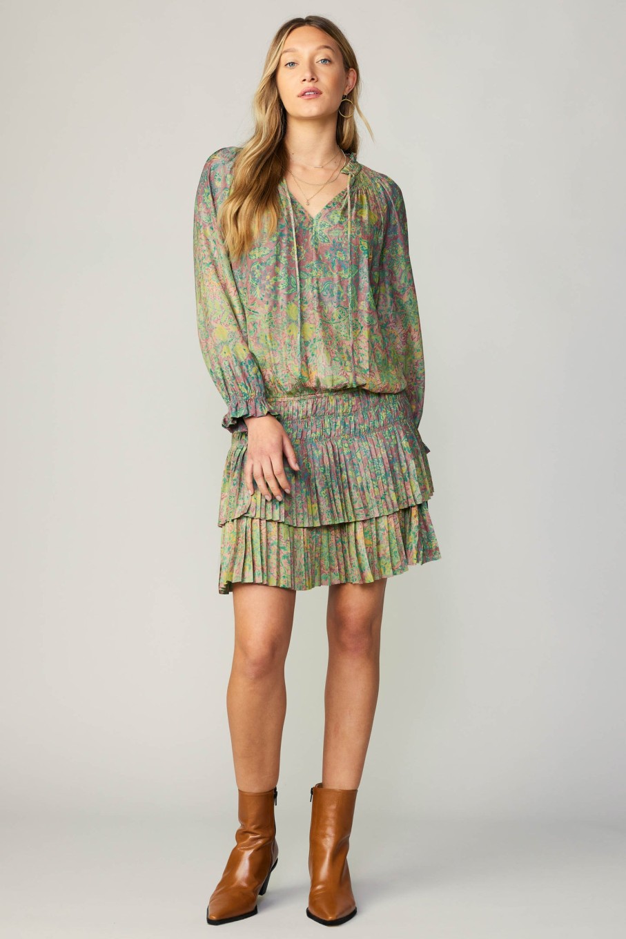 CURRENT AIR Laurel Pleated Mini Dress Mini Dresses