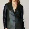 CURRENT AIR Two Tone Vegan Leather Jacket Coats & Jackets