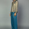 CURRENT AIR Metallic Foil Blouse Blouses