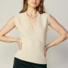 CURRENT AIR Ribbed Collar Sweater Vest Knitwear
