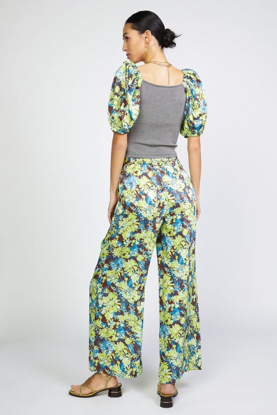 CURRENT AIR Contrast Sleeve Sweetheart Top Short Sleeve Tops