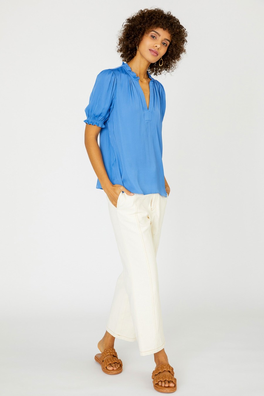 CURRENT AIR Camelia Ruffled Blouse Blouses