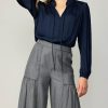 CURRENT AIR Chambray Tiered Wide Pants Pants