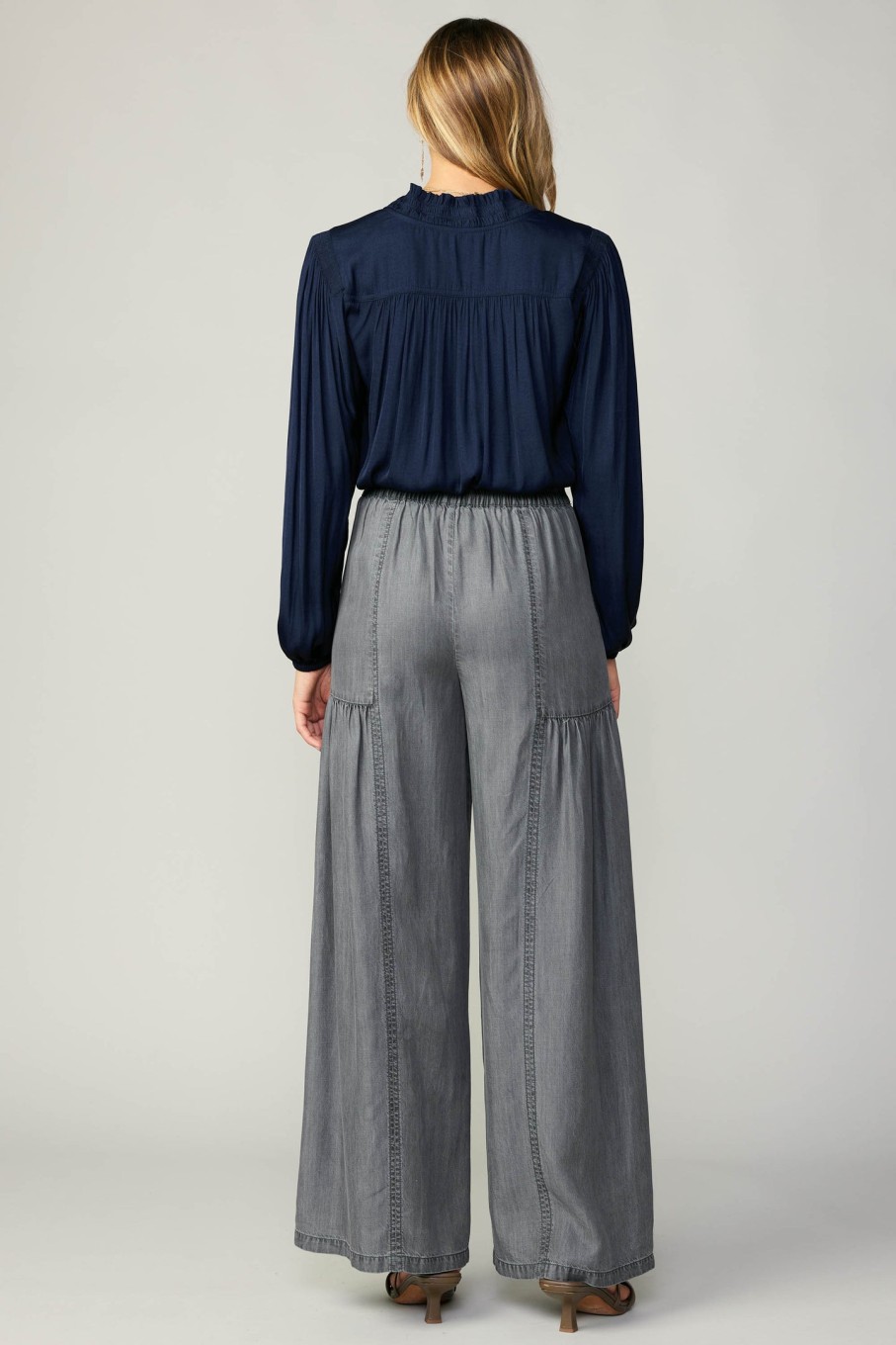 CURRENT AIR Chambray Tiered Wide Pants Pants