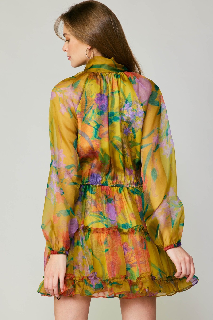 CURRENT AIR Floral Organza Mini Dress Mini Dresses