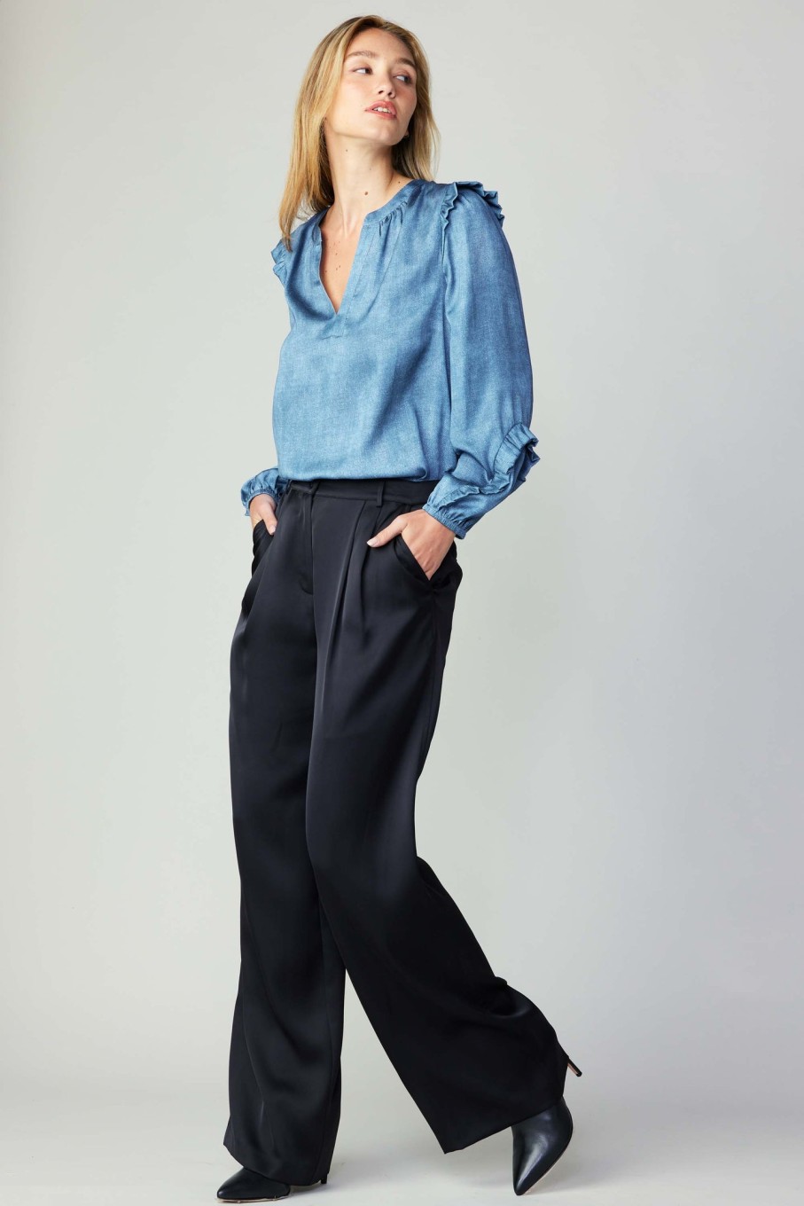 CURRENT AIR Silky Pintucked Trousers Sets