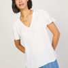 CURRENT AIR Pleated V-Neck Blouse Blouses
