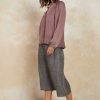 CURRENT AIR Split Neck Long Sleeve Top Blouses
