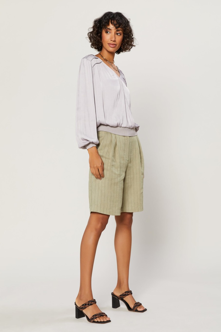 CURRENT AIR Surplice Long Sleeve Top Blouses