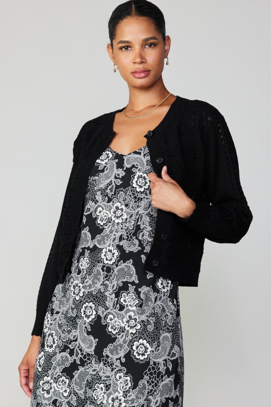 CURRENT AIR Crochet Sweater Cardigan Knitwear
