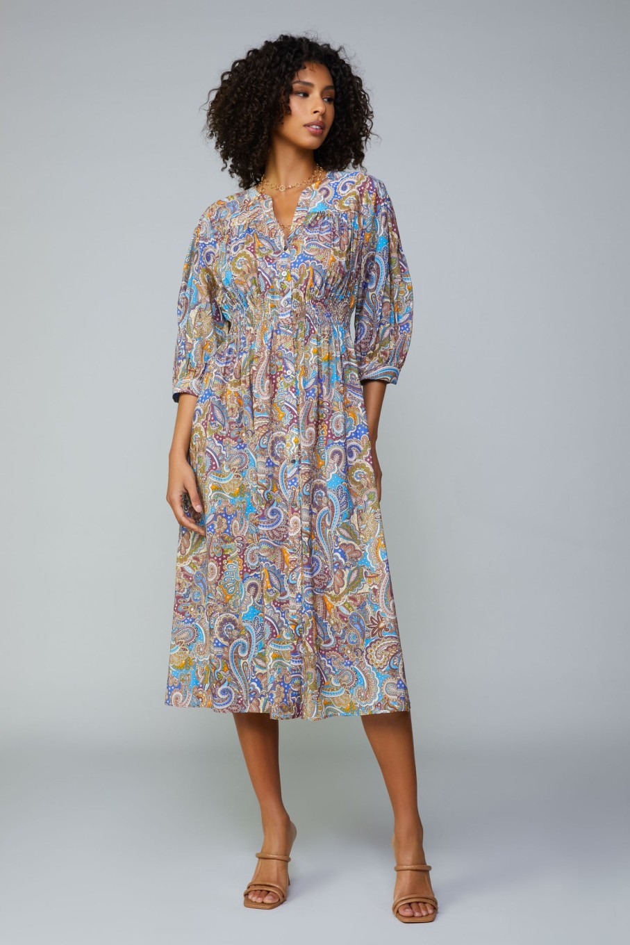 CURRENT AIR Paisley Print Midi Dress Midi Dresses