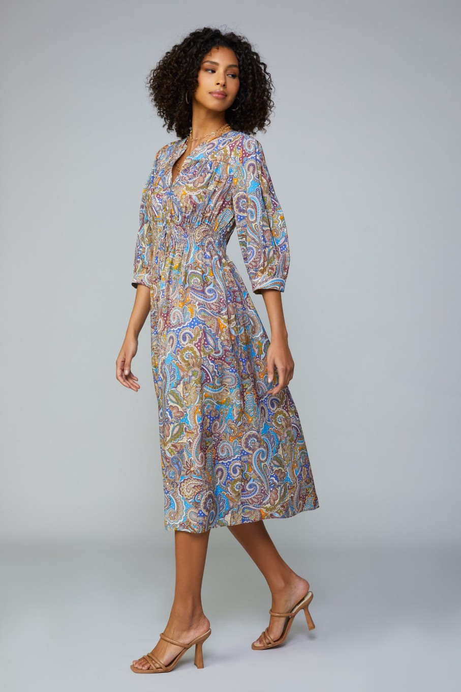 CURRENT AIR Paisley Print Midi Dress Midi Dresses