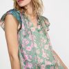 CURRENT AIR Floral Gradient Ruffled Blouse Sleeveless Tops