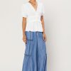 CURRENT AIR Delilah Pleated Top Blouses