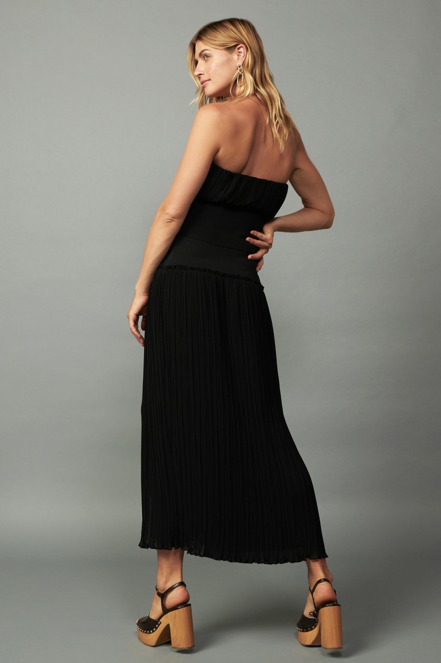CURRENT AIR Ribbed Waist Midi Skirt Skirts