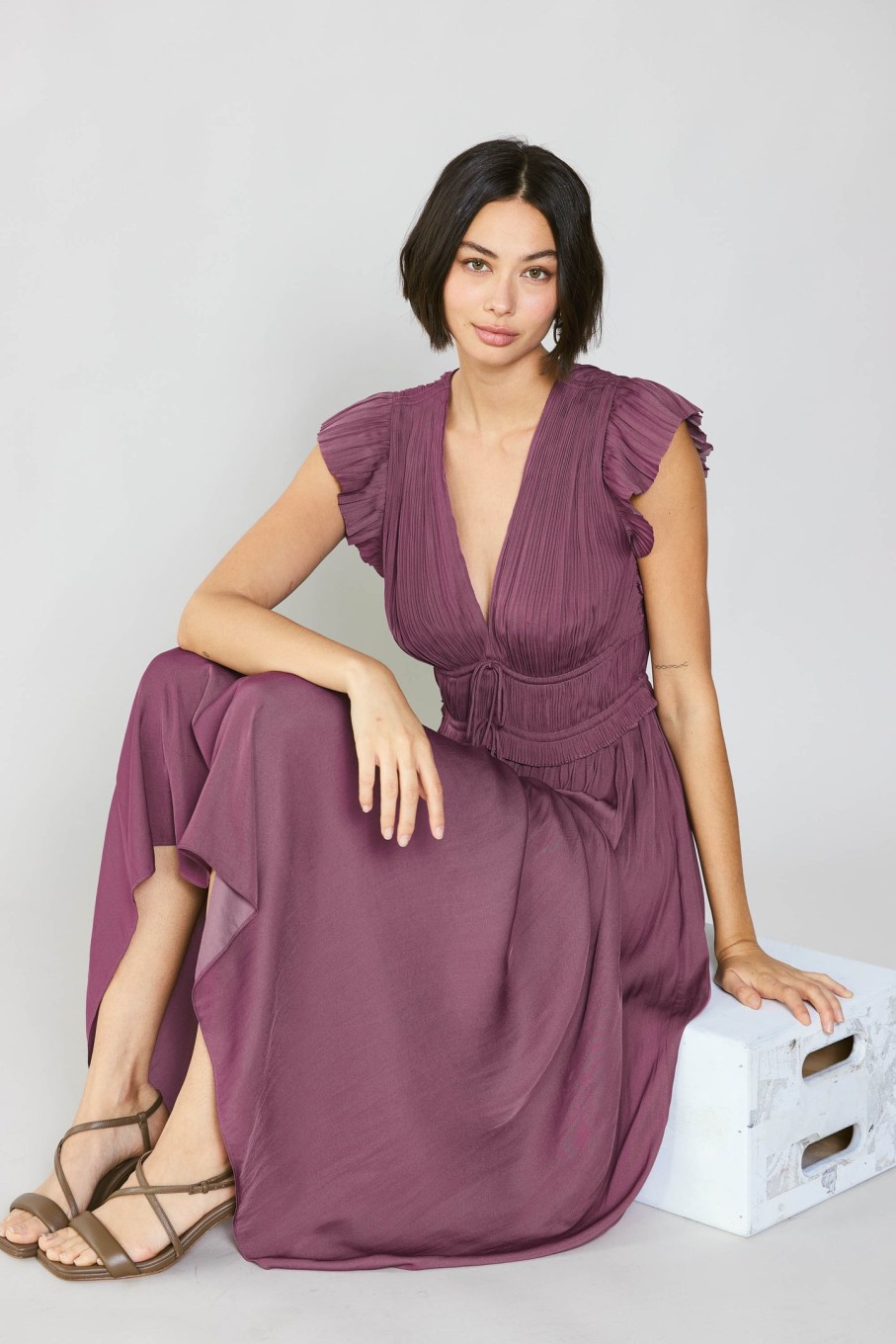 CURRENT AIR Mara Pleated Maxi Dress Maxi Dresses