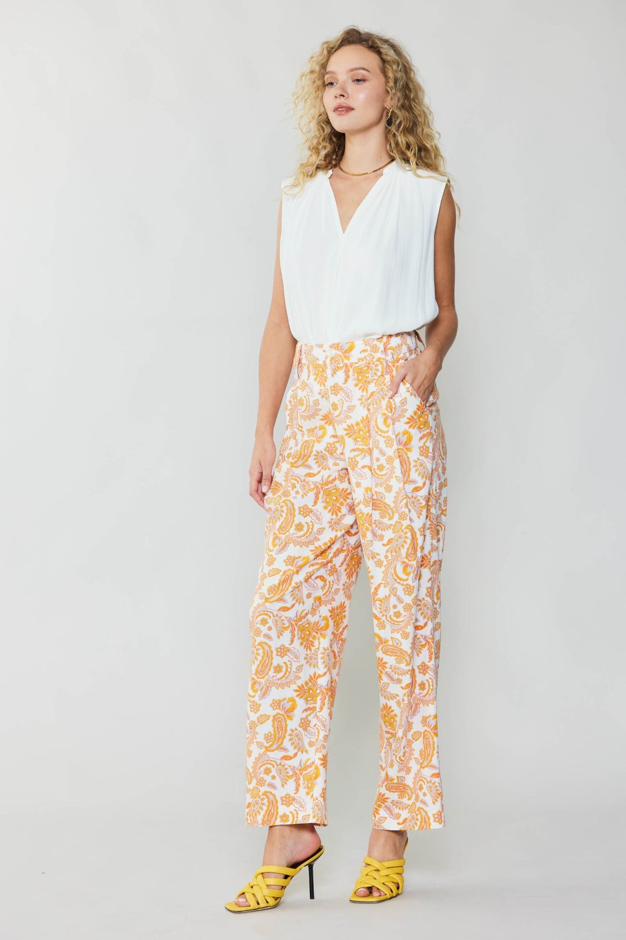 CURRENT AIR Paisley Printed Wide Pants Pants