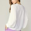 CURRENT AIR Long Pleated Sleeve Blouse Long Sleeve Tops