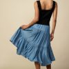 CURRENT AIR Chambray Tiered Midi Skirt Skirts