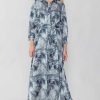 CURRENT AIR Marbled Motif Buttondown Dress Midi Dresses