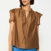 CURRENT AIR Ruffled Shoulder Blouse Blouses