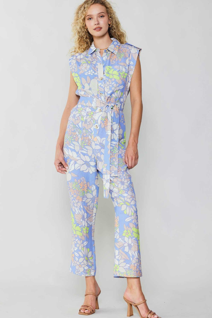 CURRENT AIR Floral Print Utility Jumpsuit Jumpsuits & Rompers