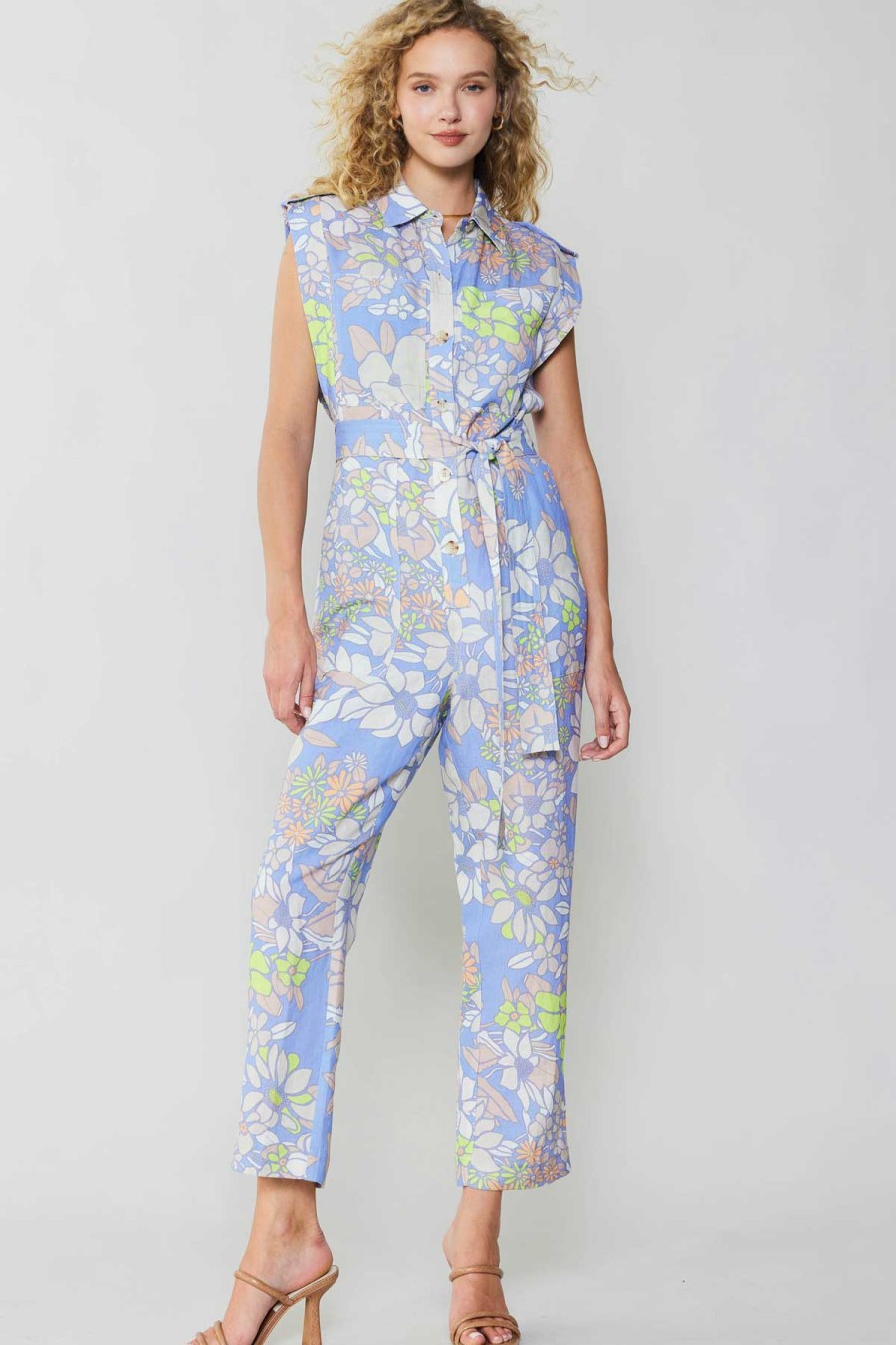 CURRENT AIR Floral Print Utility Jumpsuit Jumpsuits & Rompers