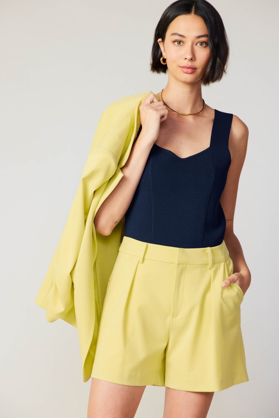 CURRENT AIR Sweetheart Knit Tank Top Blouses