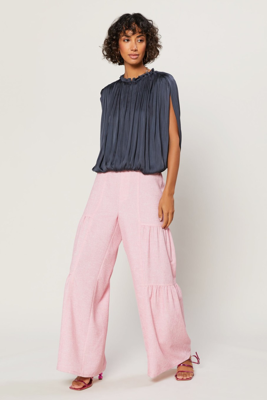 CURRENT AIR Sleeveless Shirred Top Blouses