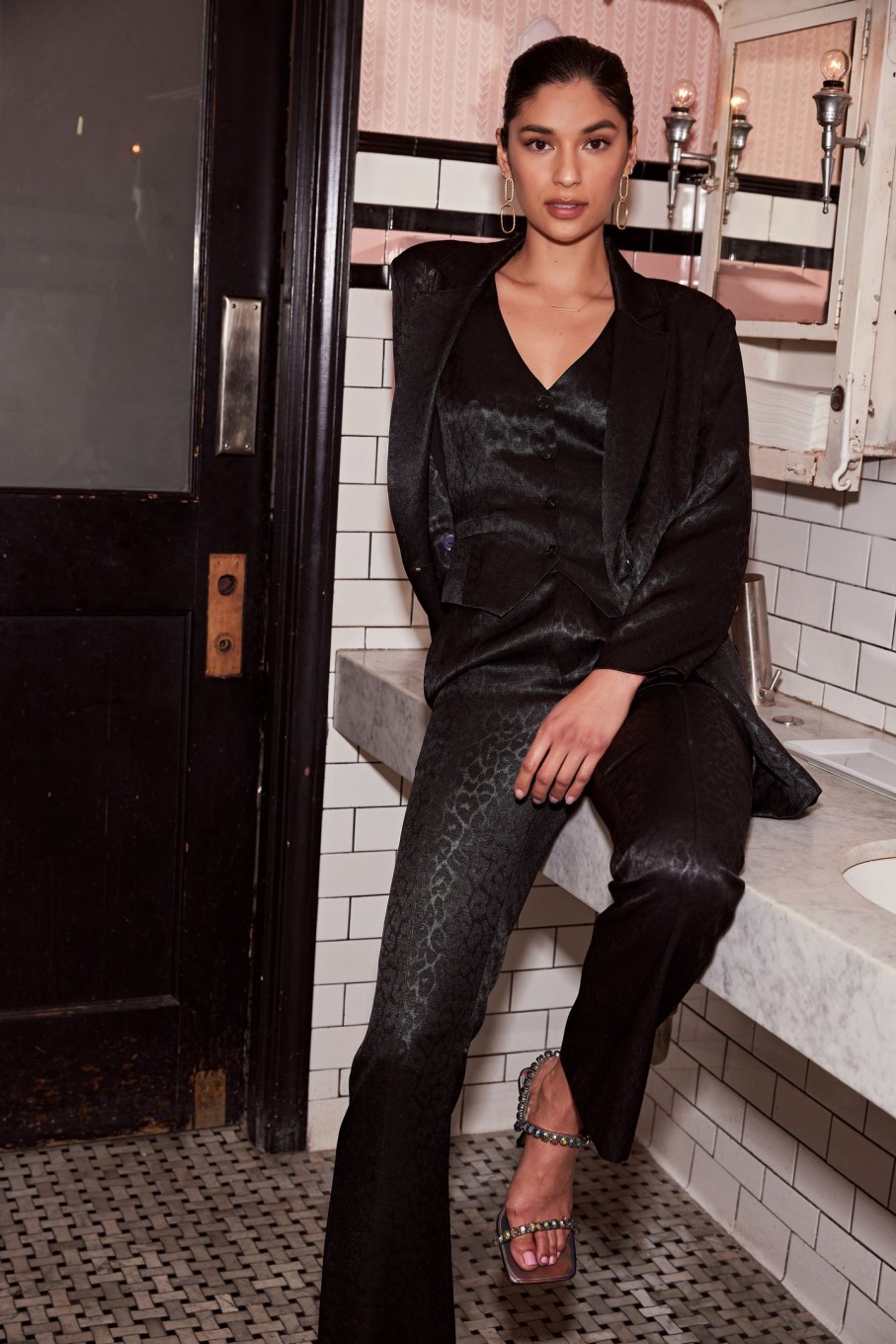 CURRENT AIR Leopard Jacquard Blazer Sets