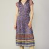 CURRENT AIR Crinkle Border Print Midi Dress Midi Dresses