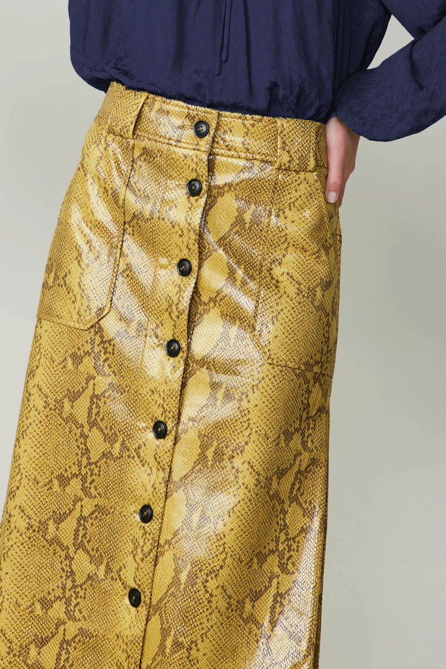 CURRENT AIR Snake Print Midi Skirt Sets