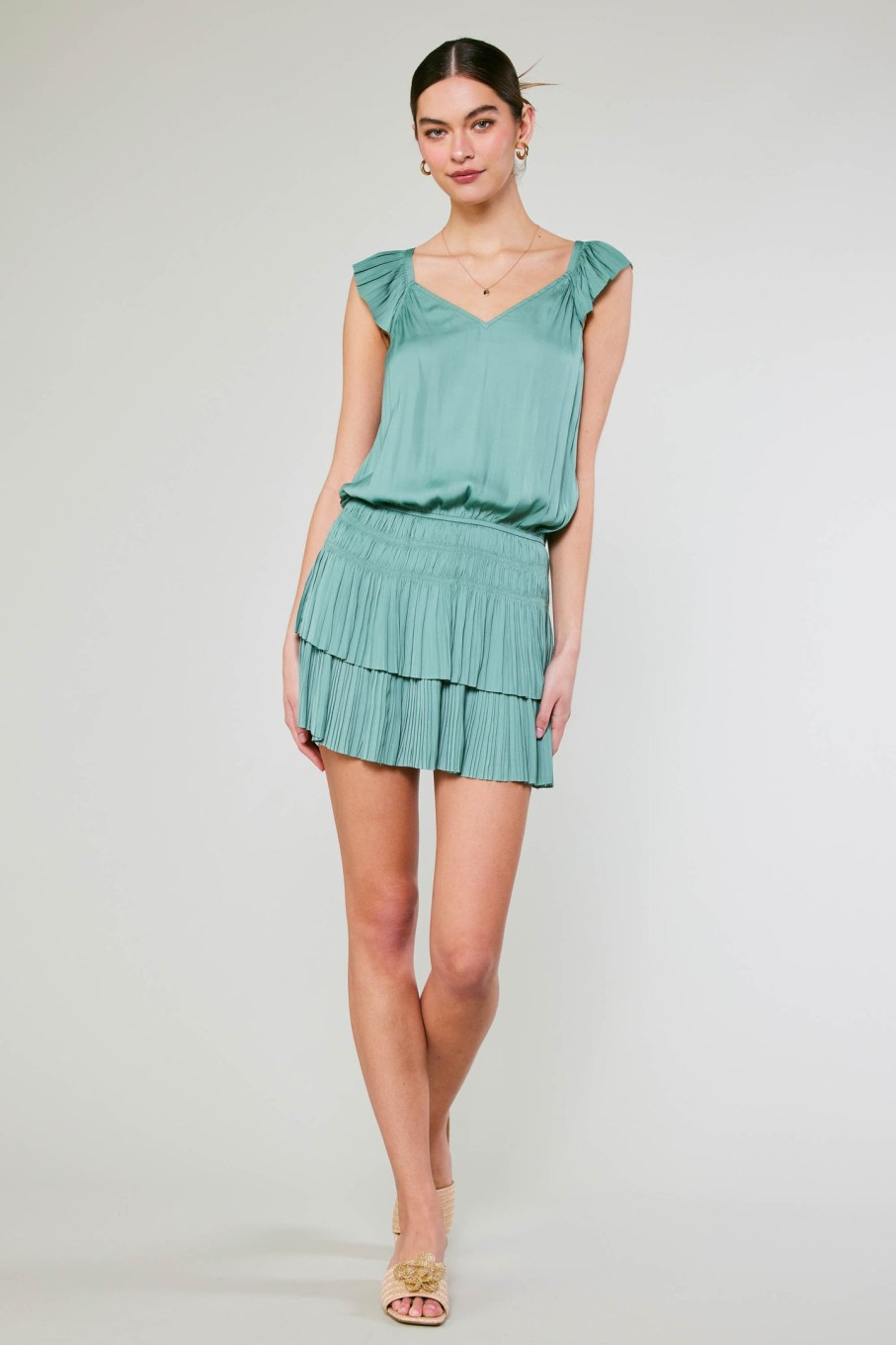 CURRENT AIR Sweetheart Smocked Mini Dress Mini Dresses
