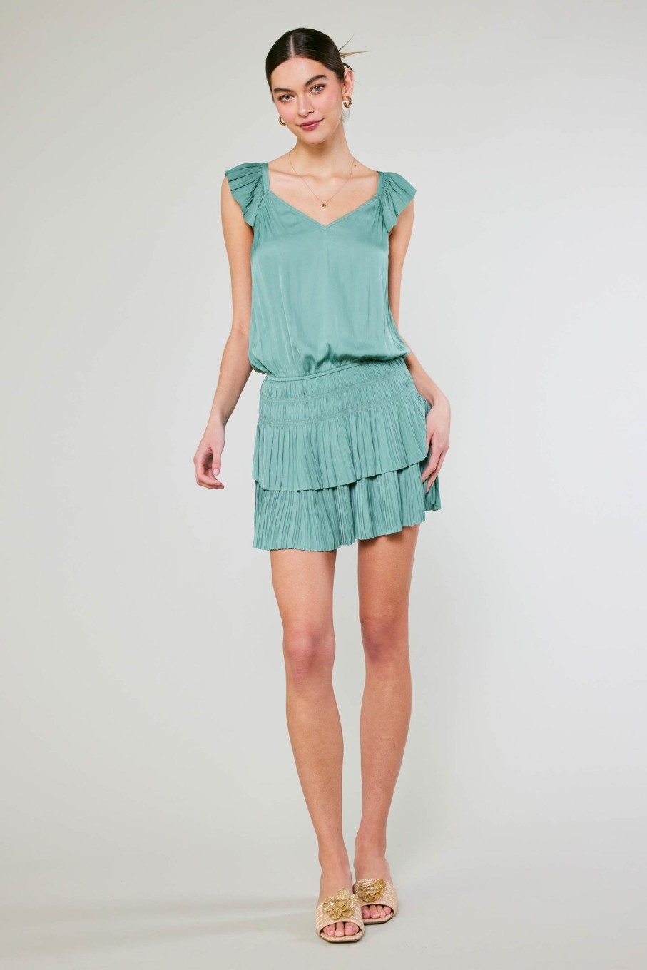 CURRENT AIR Sweetheart Smocked Mini Dress Mini Dresses