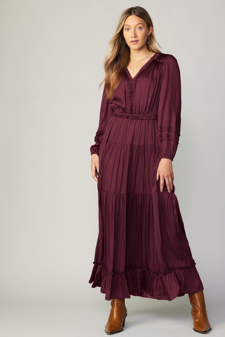 CURRENT AIR Ruffle Trim Maxi Dress Maxi Dresses