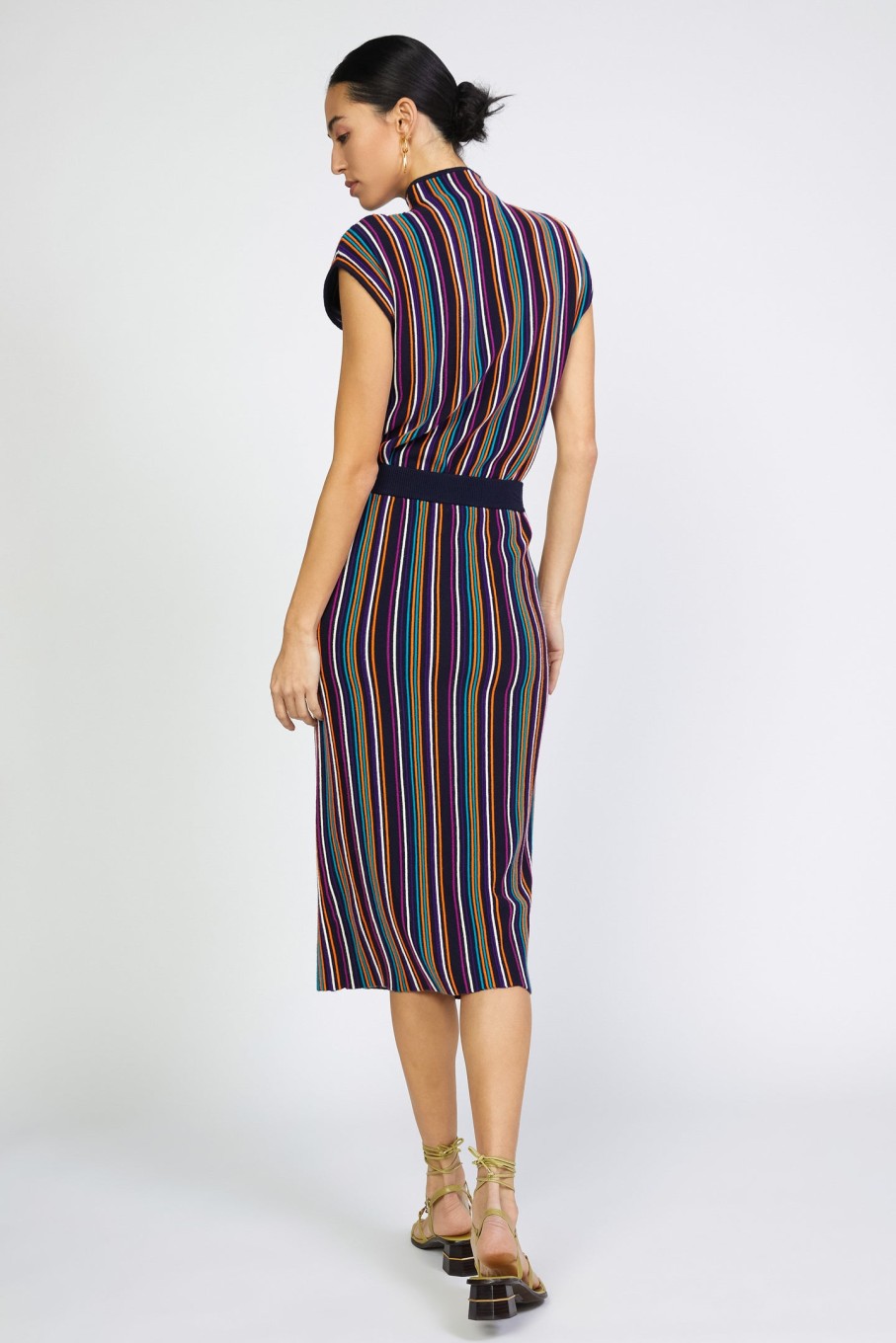 CURRENT AIR Striped Midi Sweater Skirt Skirts