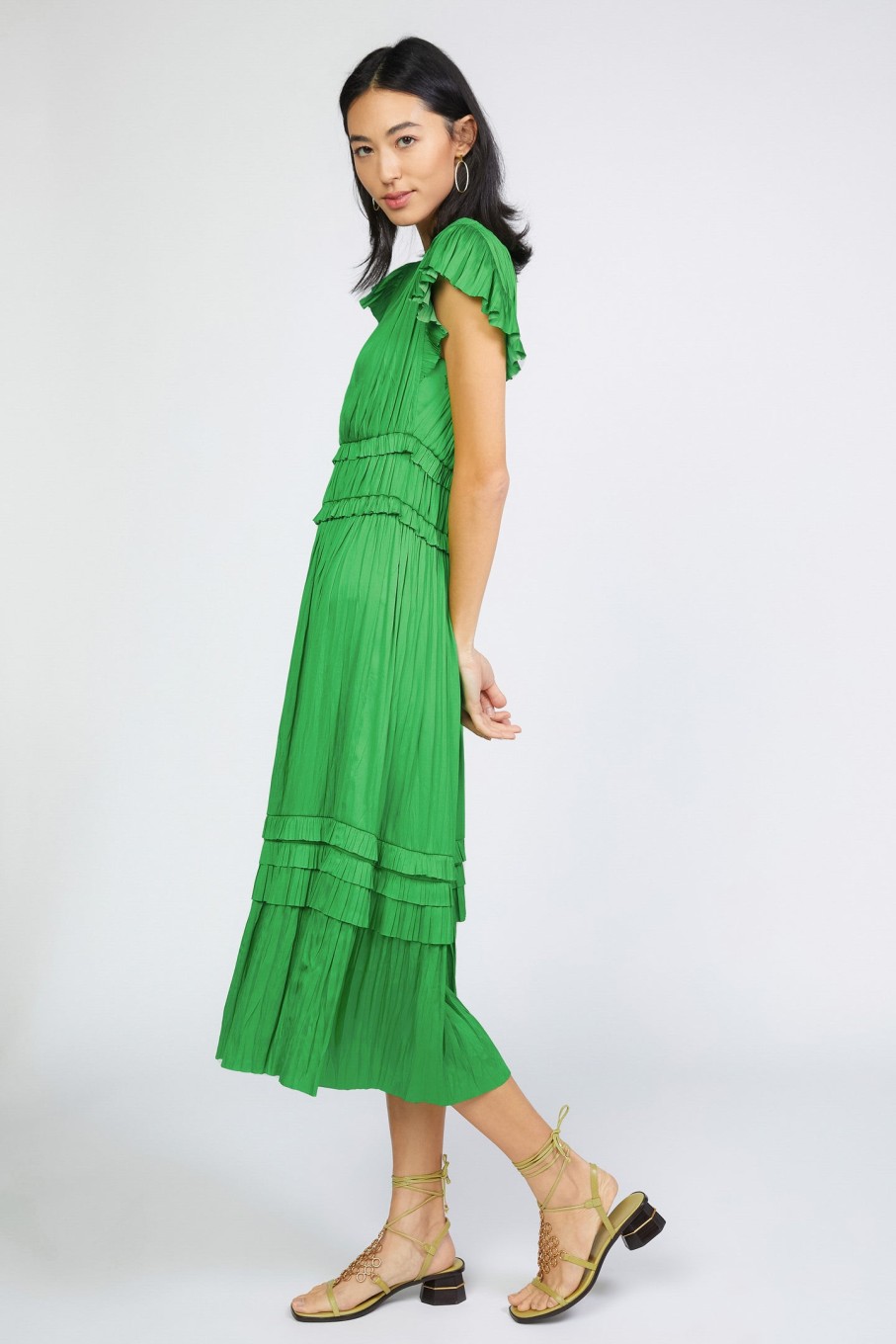 CURRENT AIR Sereia Pleated Midi Dress Midi Dresses