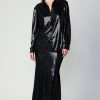 CURRENT AIR Sequin Buttonup Shirt Long Sleeve Tops