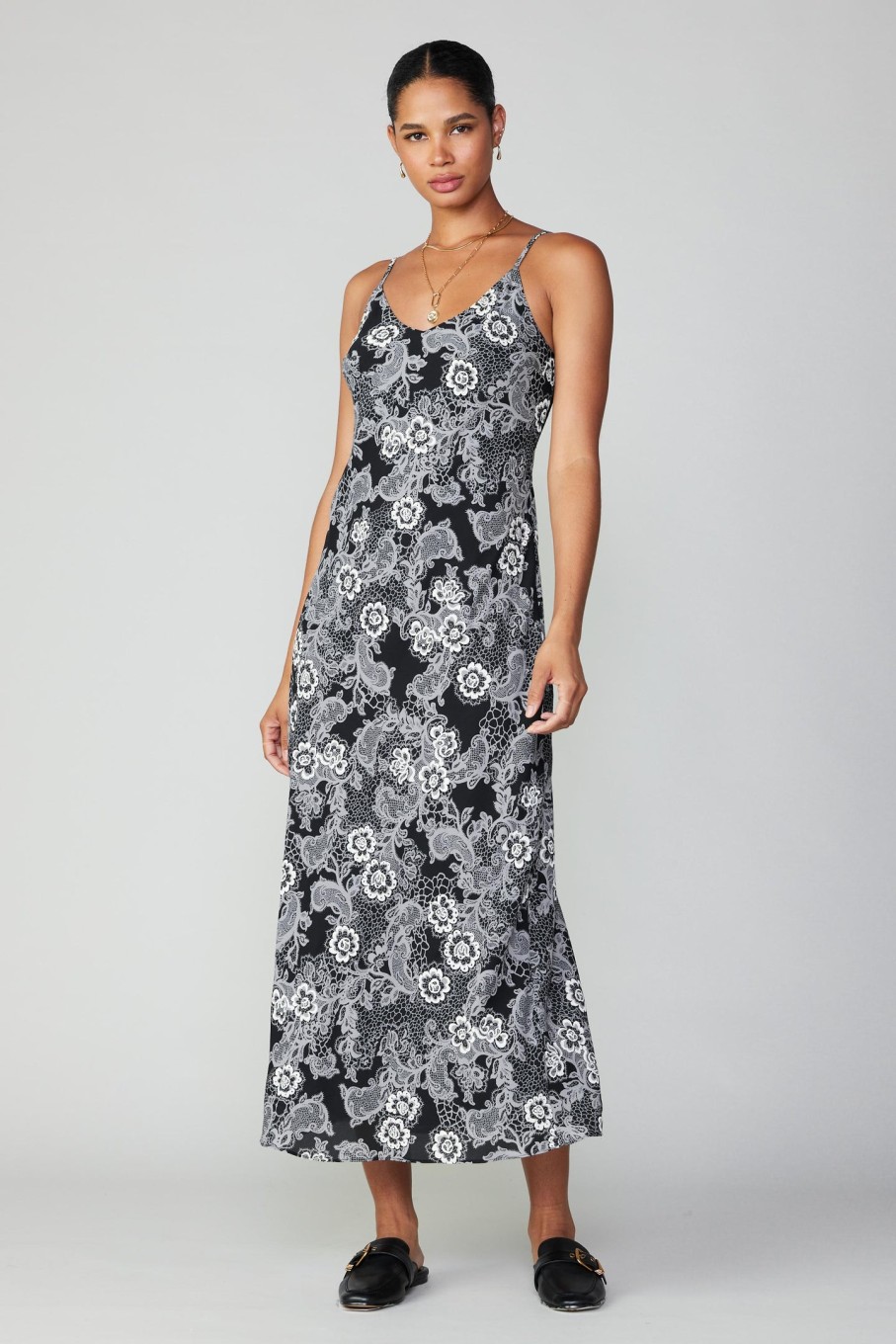 CURRENT AIR Noir Floral Maxi Dress Maxi Dresses