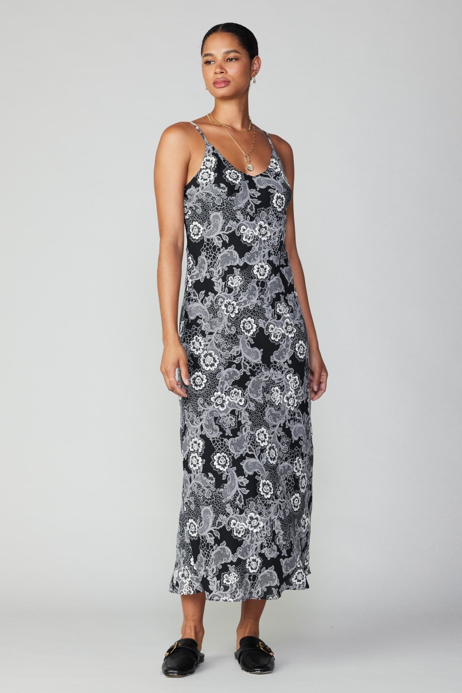CURRENT AIR Noir Floral Maxi Dress Maxi Dresses