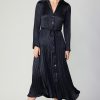 CURRENT AIR Plisse Button Down Dress Midi Dresses