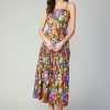 CURRENT AIR Floral Pleated Skirt Maxi Dress Maxi Dresses