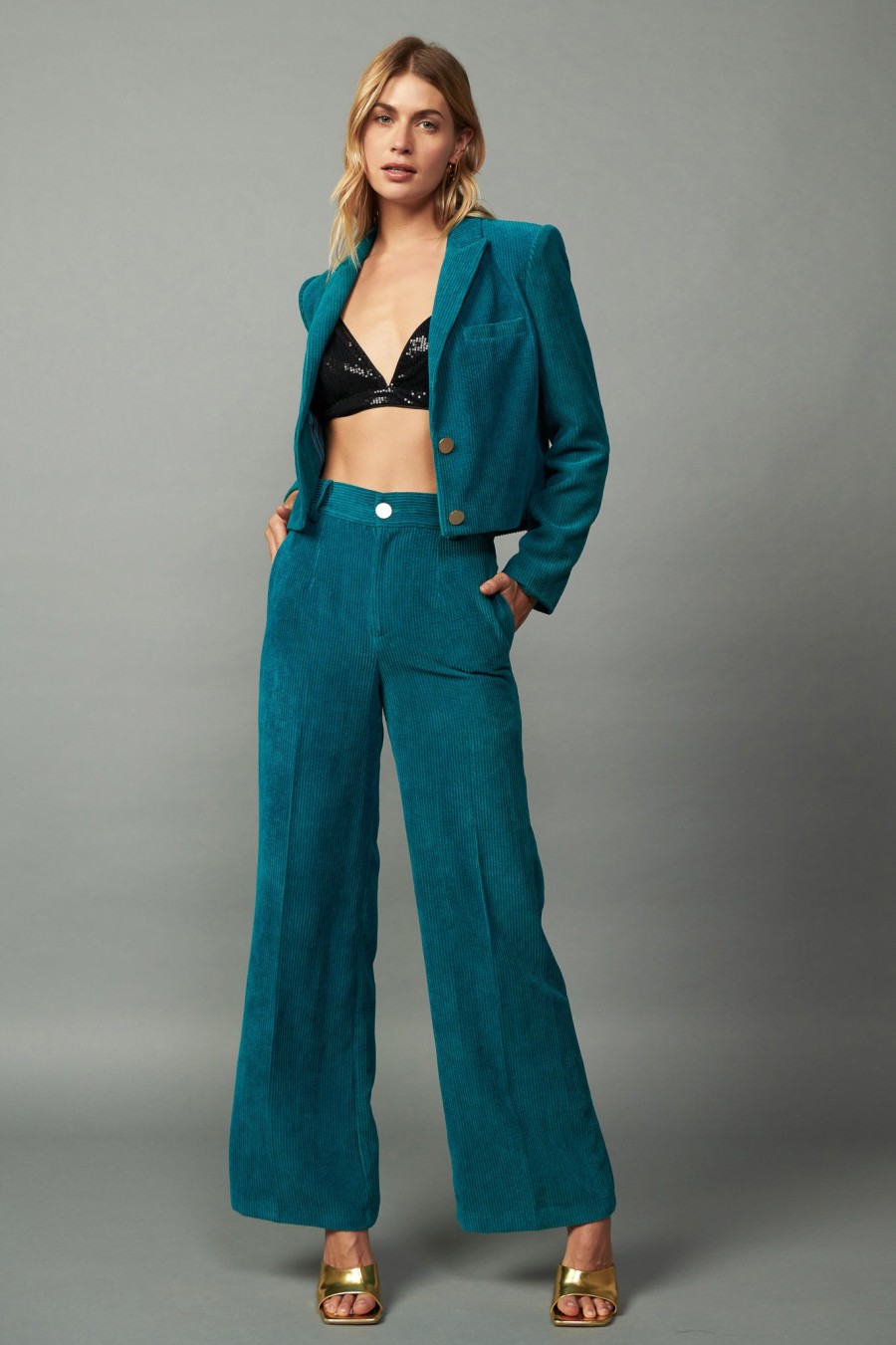 CURRENT AIR Corduroy Cropped Blazer Coats & Jackets