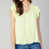 CURRENT AIR Sadie Tiered Sleeve Blouse Short Sleeve Tops