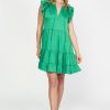 CURRENT AIR Emerald Flutter Sleeve Dress Mini Dresses